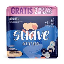 Toalla SUAVE active nocturna mix 8 unds+2 unds