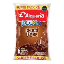 Leche ALQUERIA saborizada chocolate 6 unds x180 ml c/u