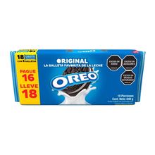 Galletas OREO original pague 16 lleve 18 x36 g c/u