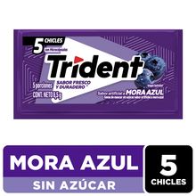 Chicle TRIDENT mora azul sin azúcar x8.5 g