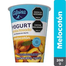 Yogurt ALPINA deslactosado melocotón x200 g