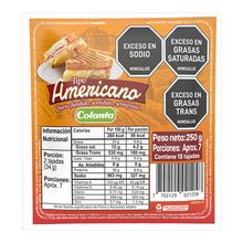 Queso COLANTA tajado fundido americano x250 g