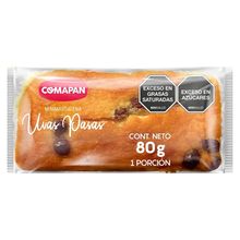 Ponqué COMAPAN mini magdalena uvas pasas x80 g
