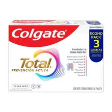 Crema dental COLGATE clean mint total12  3 unds x75 ml c/u