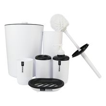 Set de accesorios J&S HOME para baño 6 piezas blanco/negro