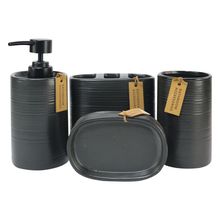 Juego de accesorios J&S HOME para baño 4 piezas negro