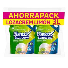 Lavaplatos líquido BLANCOX lozacrem aloe 2 unds x1500 ml c/u