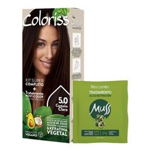 Tinte COLORISS castaño claro kit + Tratamiento n.° 5.0