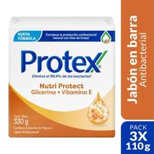 Jabón PROTEX vitamina E 3 unds x110 g c/u