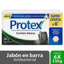 Jabón PROTEX carbón détox 6 unds x110g c/u