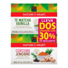 Té NATURES HEART vainilla x26 g + cúrcuma x30 g
