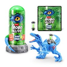 Figura Dino Velociraptor Adn  Luminoso Azul Robo Alive