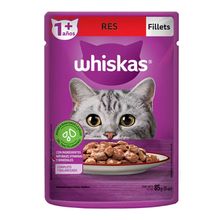 Alimento húmedo para gato WHISKAS adulto sabor a carne x85 g