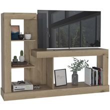 Mesa para TV Samir, Café claro, con espacio para televisor de hasta 55 pulgadas
