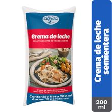 Crema leche ALPINA semi entera x200 ml