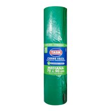 Bolsa para basura TASK verde residencia cierre fácil 70x90 x10 unds