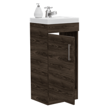 Mueble Lavamanos Oporto, Chocolate, con una puerta abatible