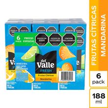 Jugo DEL VALLE fresh mandarina 6 unds x188 ml c/u