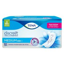 Toallas higiénicas TENA medium x10 unds
