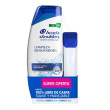 Oferta shampoo HEAD & SHOULDERS limpieza renovadora x375 ml + shampoo x180 ml precio especial