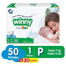 Pañal WINNY ultrasec etapa 1 x50 unds gratis taollitas