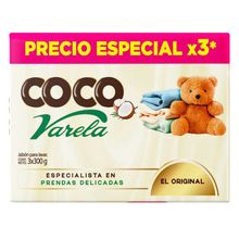 Jabón coco VARELA precio especial 3 unds x300 g c/u