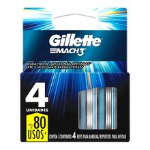 Repuesto para máquina de afeitar GILLETTE mach3 x4 unds