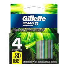 Repuesto para máquina de afeitar GILLETTE mach3 sensitive x4 unds