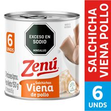 Salchicha ZENÚ viena de pollo x85 g