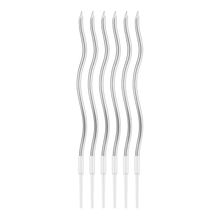 Velas MOMENTY decorativas plateadas JARH2065-P x6 unds