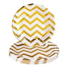 Plato MOMENTY chevron dorado x10 unds JARH0153