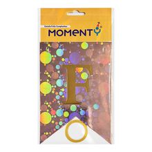 Banderin MOMENTY feliz cumpleaños holográfico oro rosa JARH2