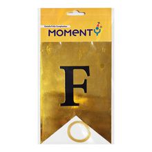 Banderin MOMENTY feliz cumpleaños dorado metalico JARH220