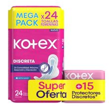 Toalla KOTEX ultrafina tela 24 unds + 15 protectores