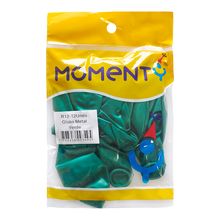 Globos MOMENTY R12 metal verde x12 unds 22-347