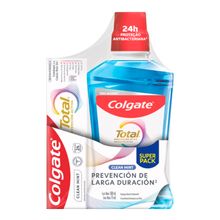 Enjuague bucal COLGATE clean mint x500 ml + crema x75 ml