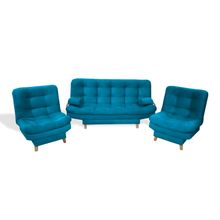 Sala Clic Clac Hauser Sofácama y 2 Sillas Turquesa