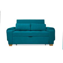 Sofa Cama Multifuncional Stauffer 180x94x80  Turquesa + Cojines