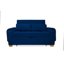 Sofa Cama Multifuncional Stauffer 180x94x80 cm Azul Petroleo + Cojines
