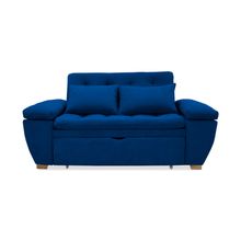 Sofa Cama Multifuncional Magnin 180x95x80 cm Azul Petroleo + Cojines