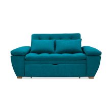 Sofa Cama Multifuncional Magnin 180x95x80 cm  Turquesa + Cojines