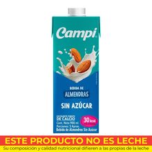 Bebida de almendras CAMPI sin azúcar x900 ml