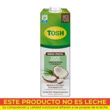 Bebida TOSH coco sin azúcar x1000 ml