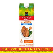 Bebida almendras NATURES HEART sin azúcar  x946 ml