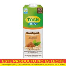 Bebida TOSH almendras y avena sin azúcar x1000 ml