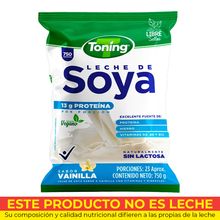 Leche de soya TONING integral sabor a vainilla x750 g