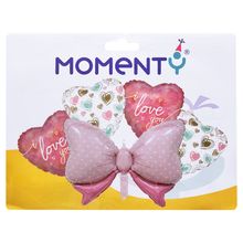 Globos MOMENTY moño rosado x5 unds JARH3076