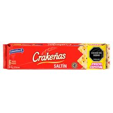 Galletas COLOMBINA crakeñas saltín precio especial 6 tacos x450 g