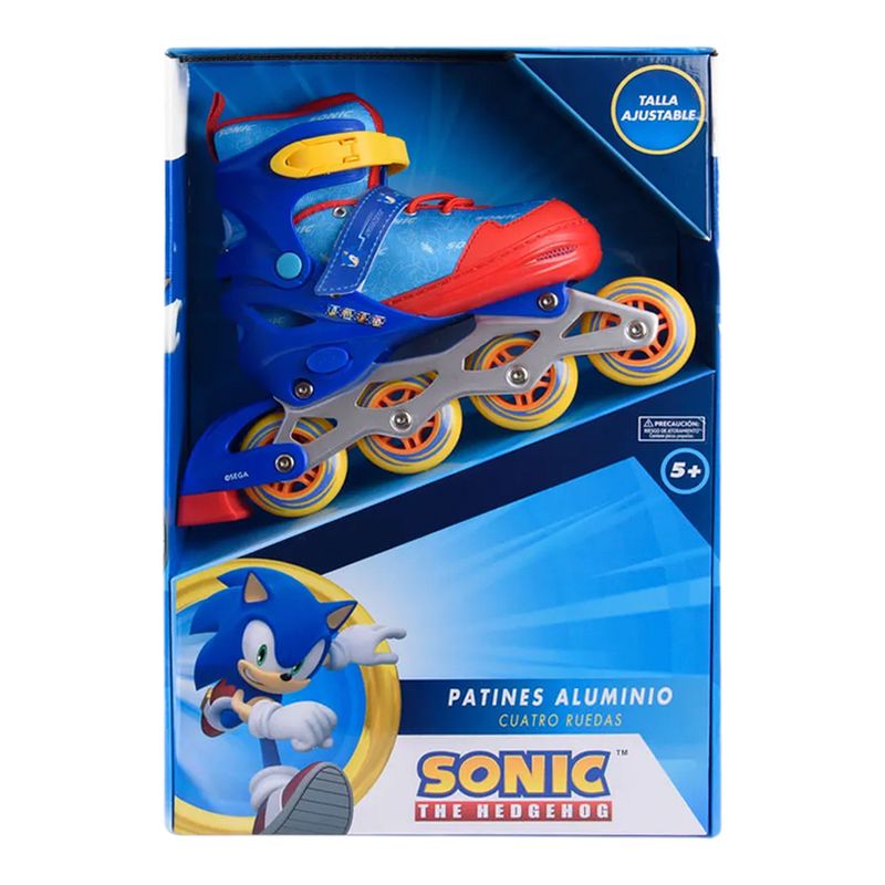Patines-en-Linea-Aluminio-Azul-Rojo-Ajustables-35-38-Sonic-1