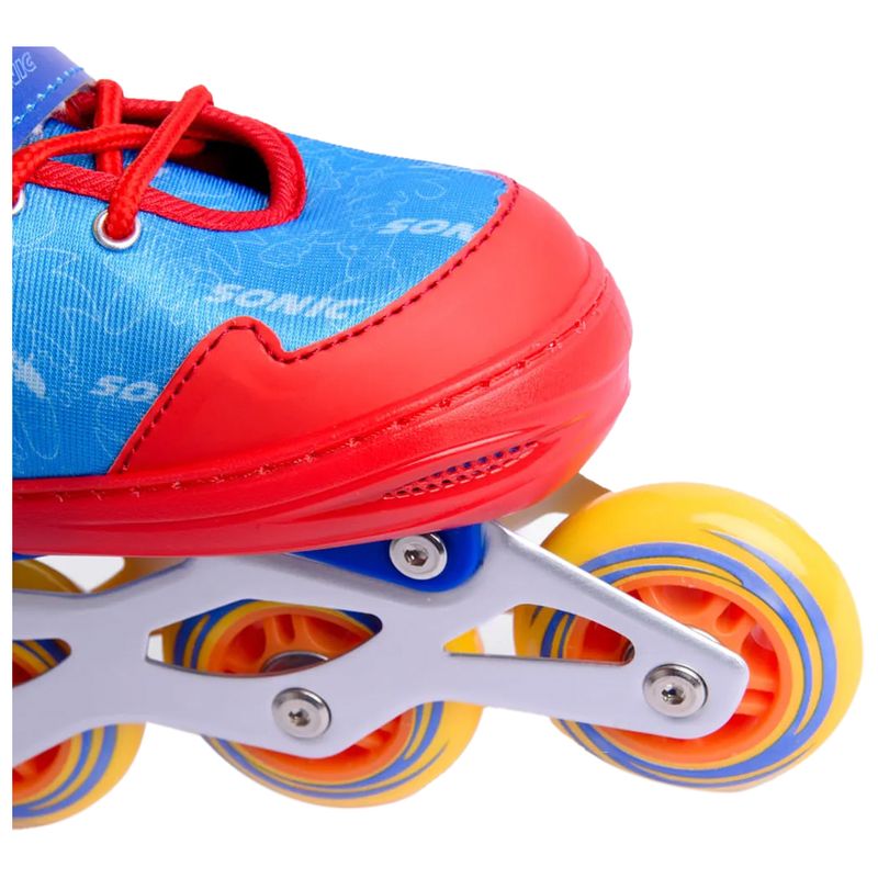 Patines-en-Linea-Aluminio-Azul-Rojo-Ajustables-35-38-Sonic-4